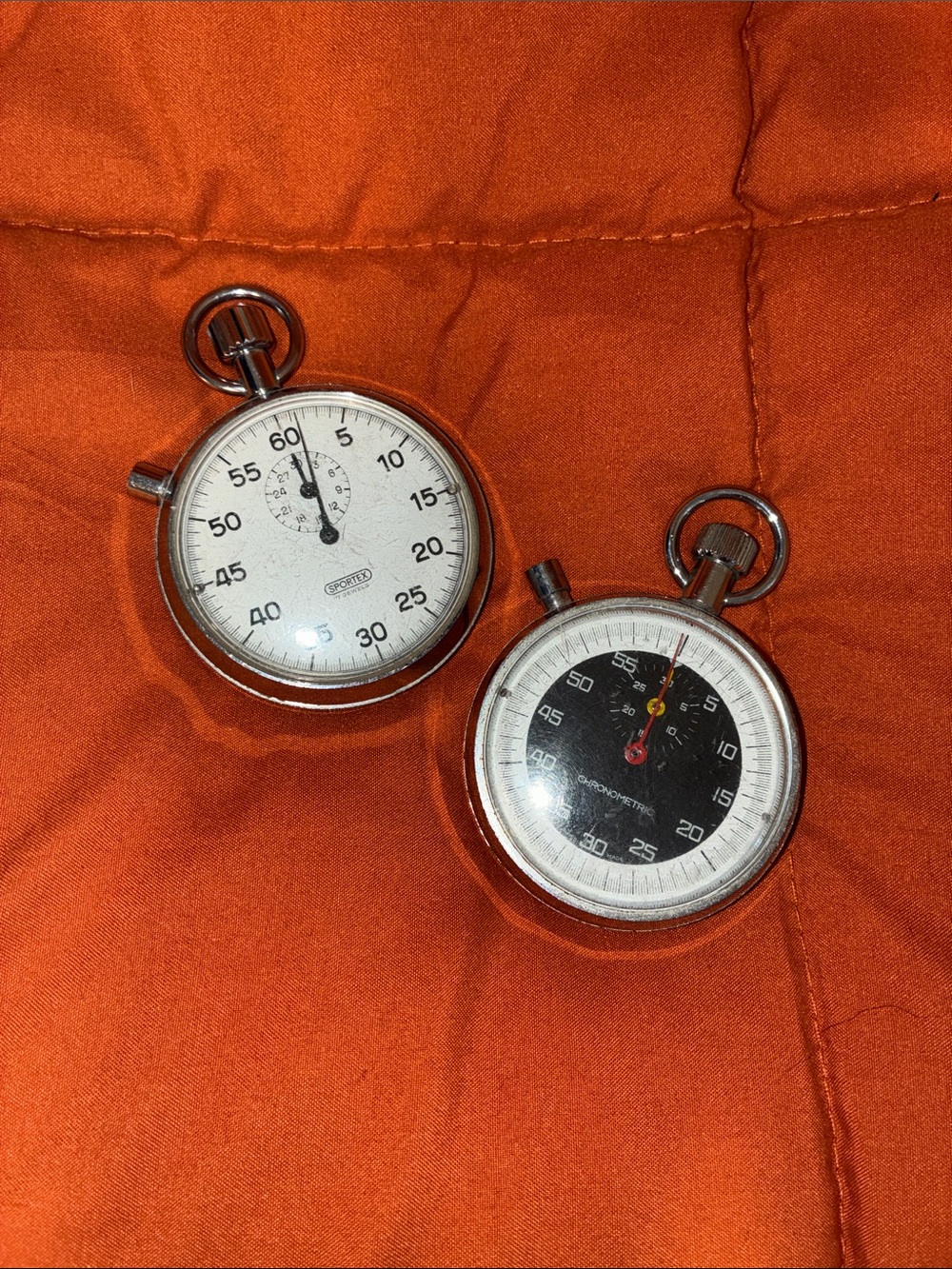 Vintage Analog Stopwatch Set - 1 working/1 needs repair